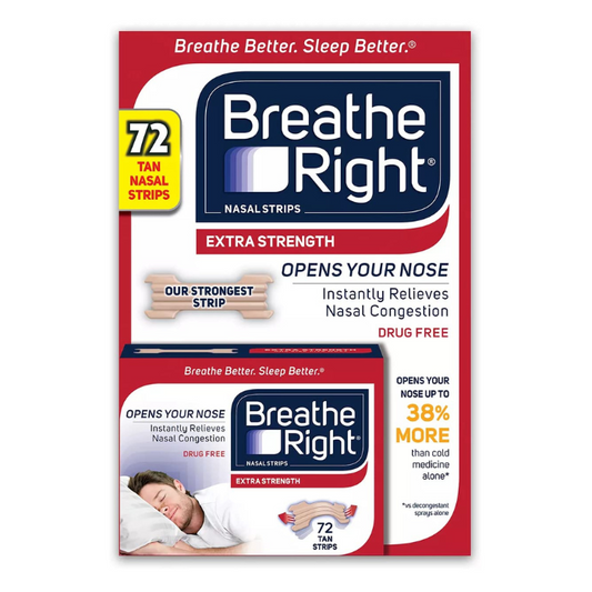 Breathe Right Nasal Strips, Extra Strength Tan, Help Stop Snoring, Strongest Strip, 72 Strips