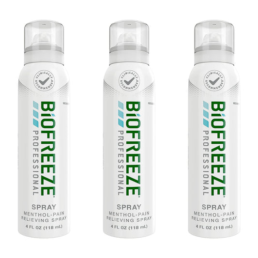 Biofreeze Professional Spray Menthol Pain Relieving Spray 4 FL OZ Colorless (Pack Of 3)