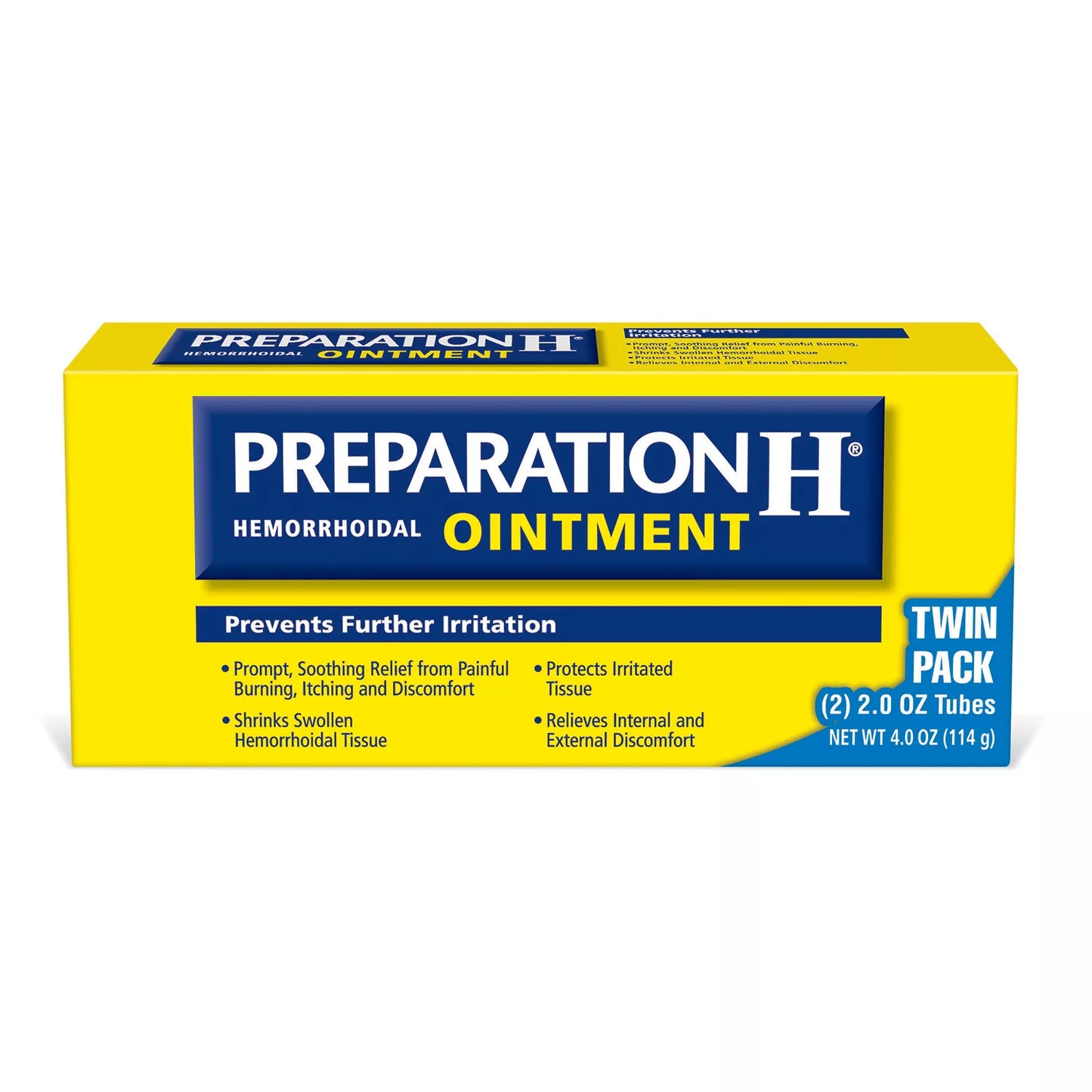 Preparation H Hemorrhoid Symptom Treatment Ointment Itching, Burning and Discomfort Relief (4.0 oz, Twin Pack)