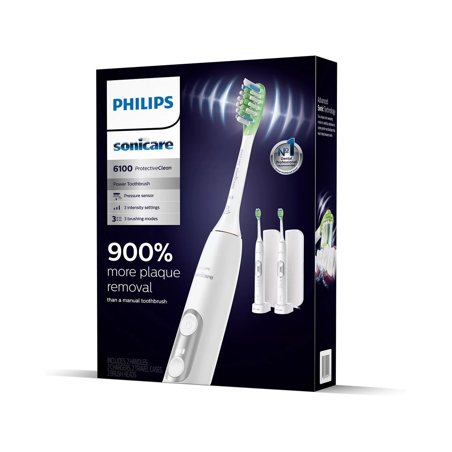 Philips Sonicare 6100 ProtectiveClean Power Toothbrush (2 pk.)