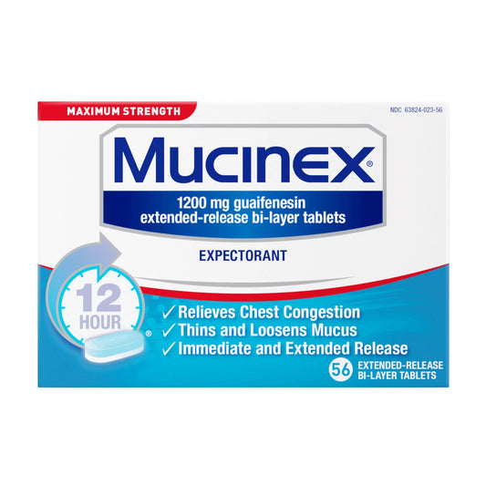Mucinex 12 Hr Max Strength Chest Congestion Expectorant Tablets (56 ct.)