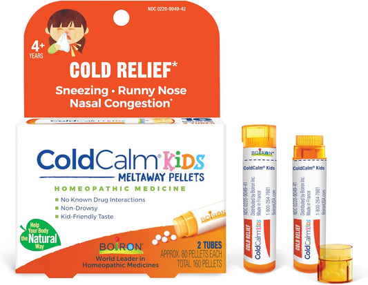 Boiron ColdCalm Kids Pellets for Relief of Common Cold Symptoms - 2 Count (160 Pellets)