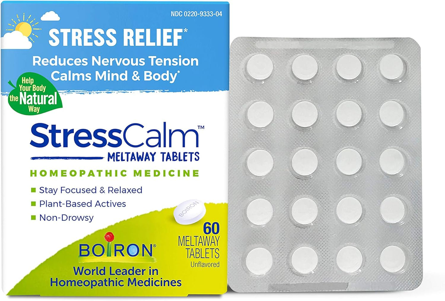 Boiron StressCalm for Relief of Stress, Anxiousness, Nervousness, Irritability, & Fatigue - 60 Count