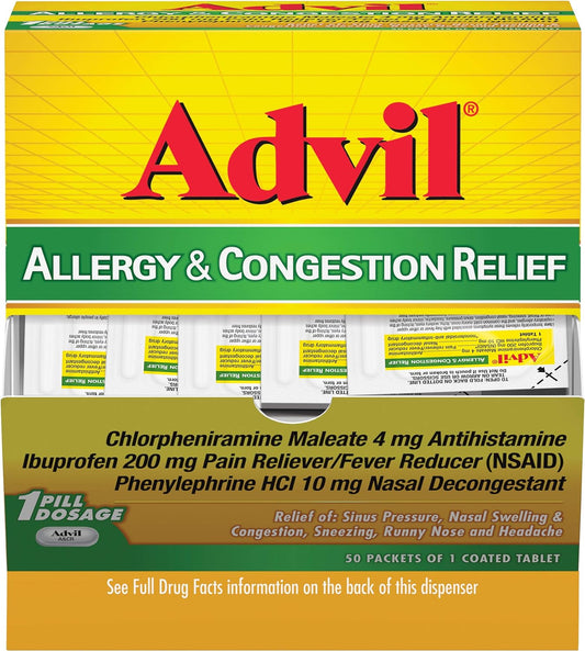 Advil Allergy and Congestion Relief Tablets  50 Coated Tablets