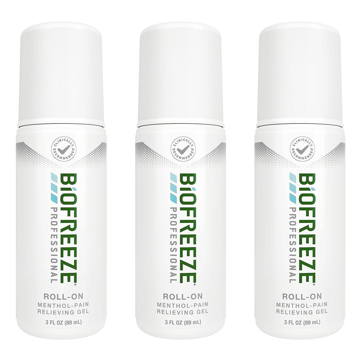 Biofreeze Professional Roll-On Menthol Pain-Relieving Gel 3 FL OZ Green (Pack Of 3)