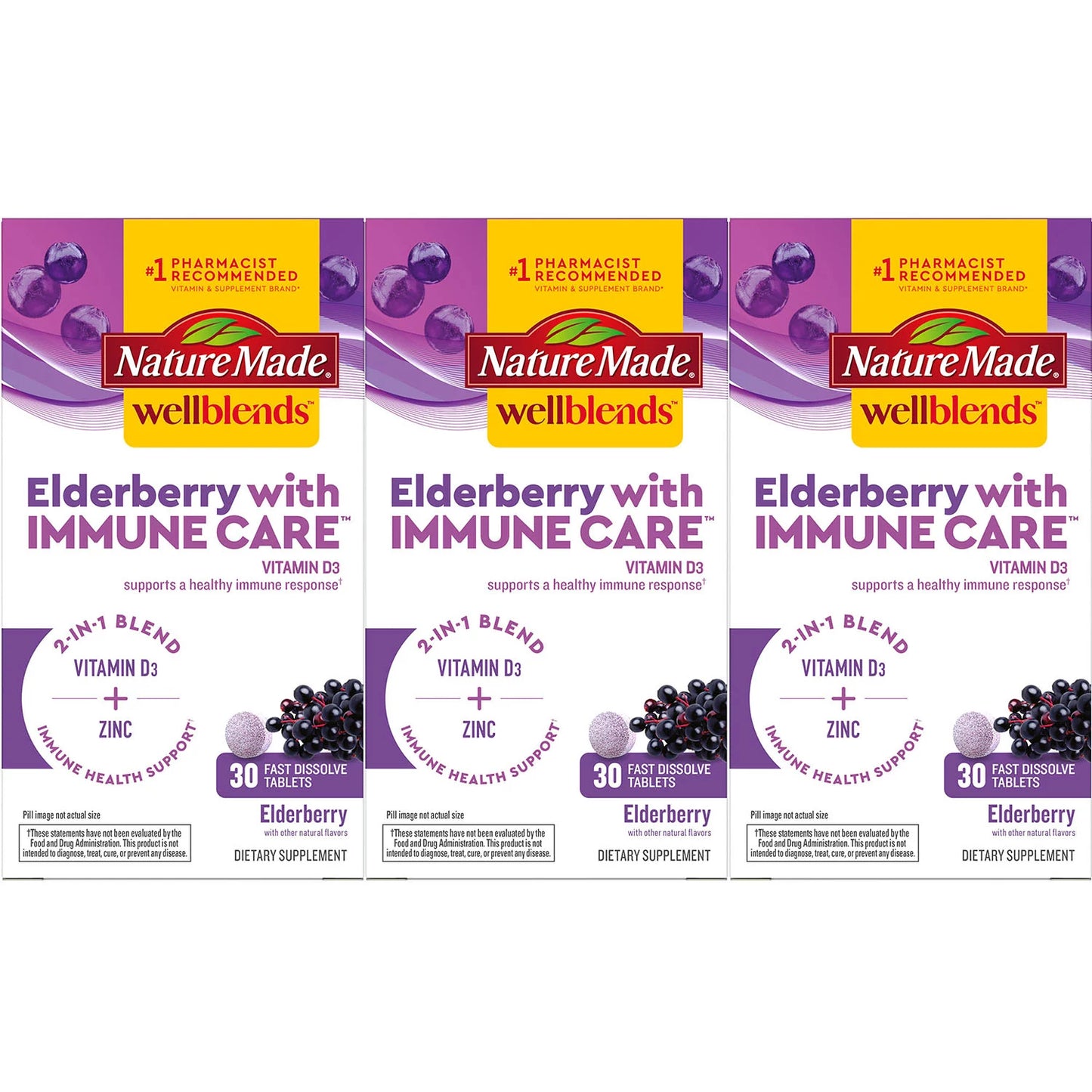 Nature Made Wellblends Elderberry with ImmuneCare (3 pk., 30 ct./pk.)
