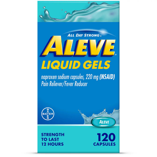 Aleve Liquid Gels Pain Reliever Naproxen Sodium Capsules (120 ct.)