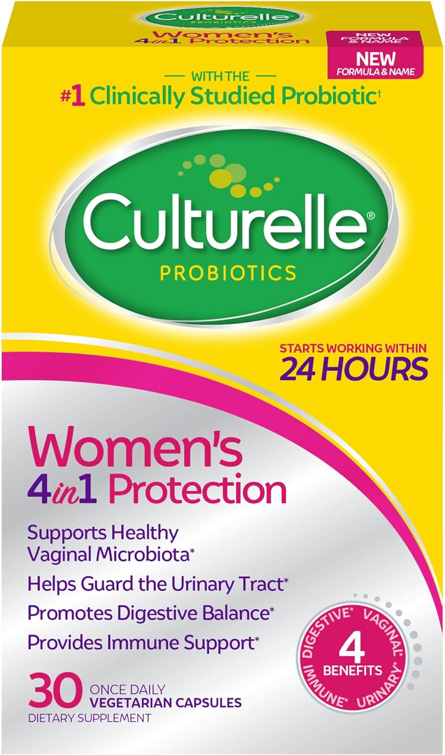 Culturelle Women’s 4-in-1 Daily Probiotic Supplements for Women 30 Count