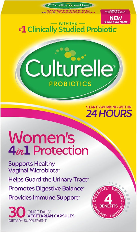 Culturelle Women’s 4-in-1 Daily Probiotic Supplements for Women 30 Count