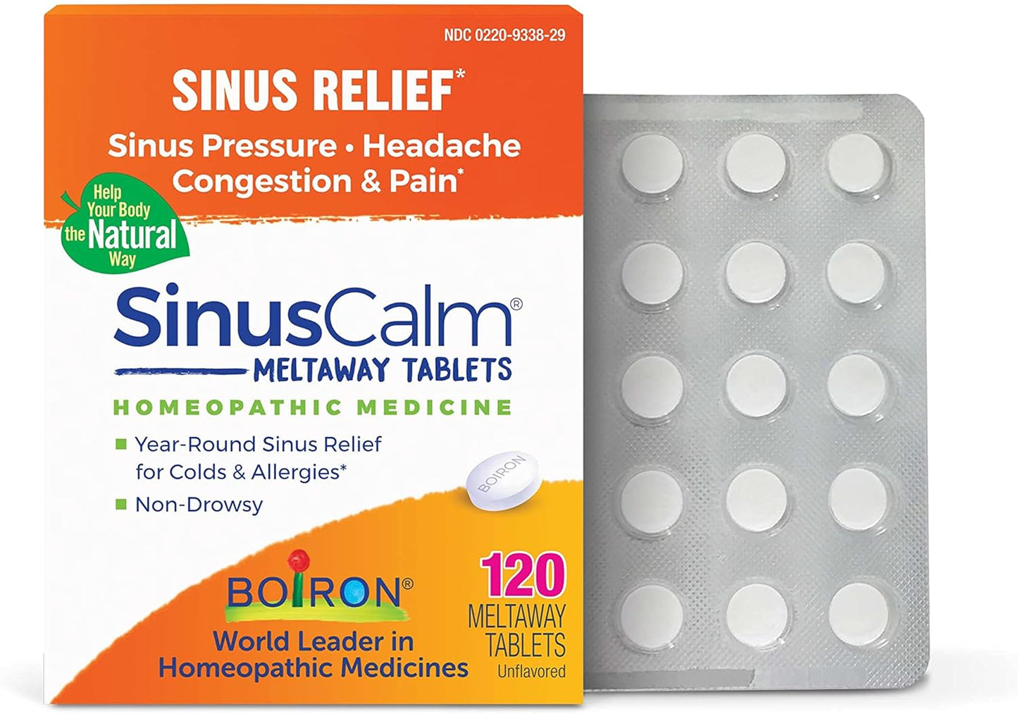 Boiron SinusCalm Tablets for Sinus Pain Relief - 120 Count