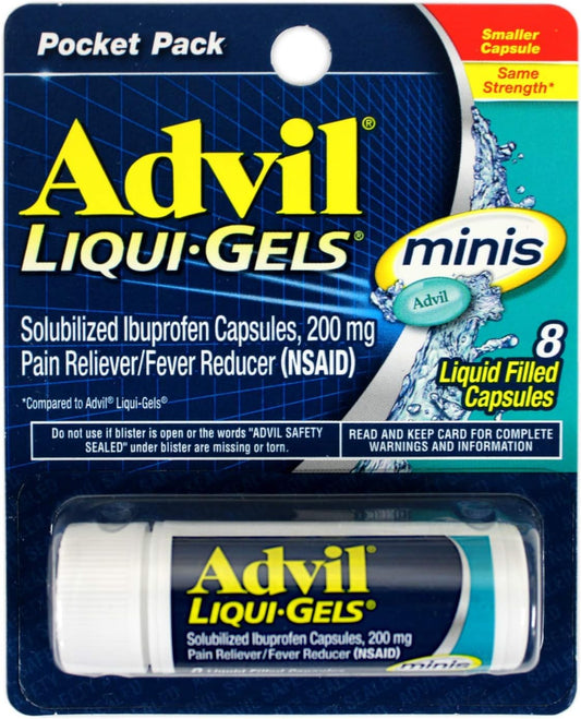 Advil Liqui-Gels minis Pain Reliever and Fever Reducer 200mg - 8 Liquid Filled Capsules