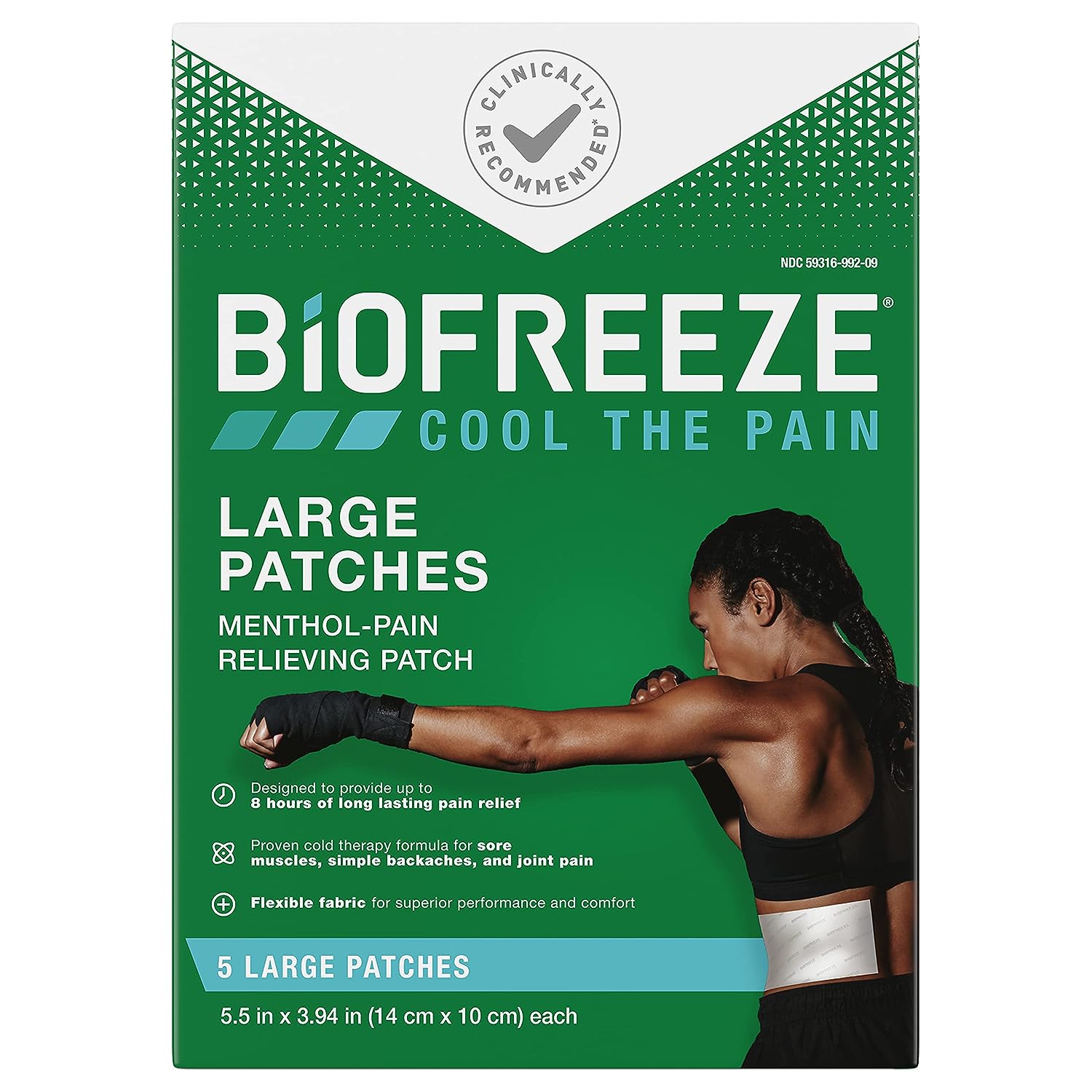 Biofreeze Patches Menthol Pain Relieving Patches - 5 Large Patches Per ...