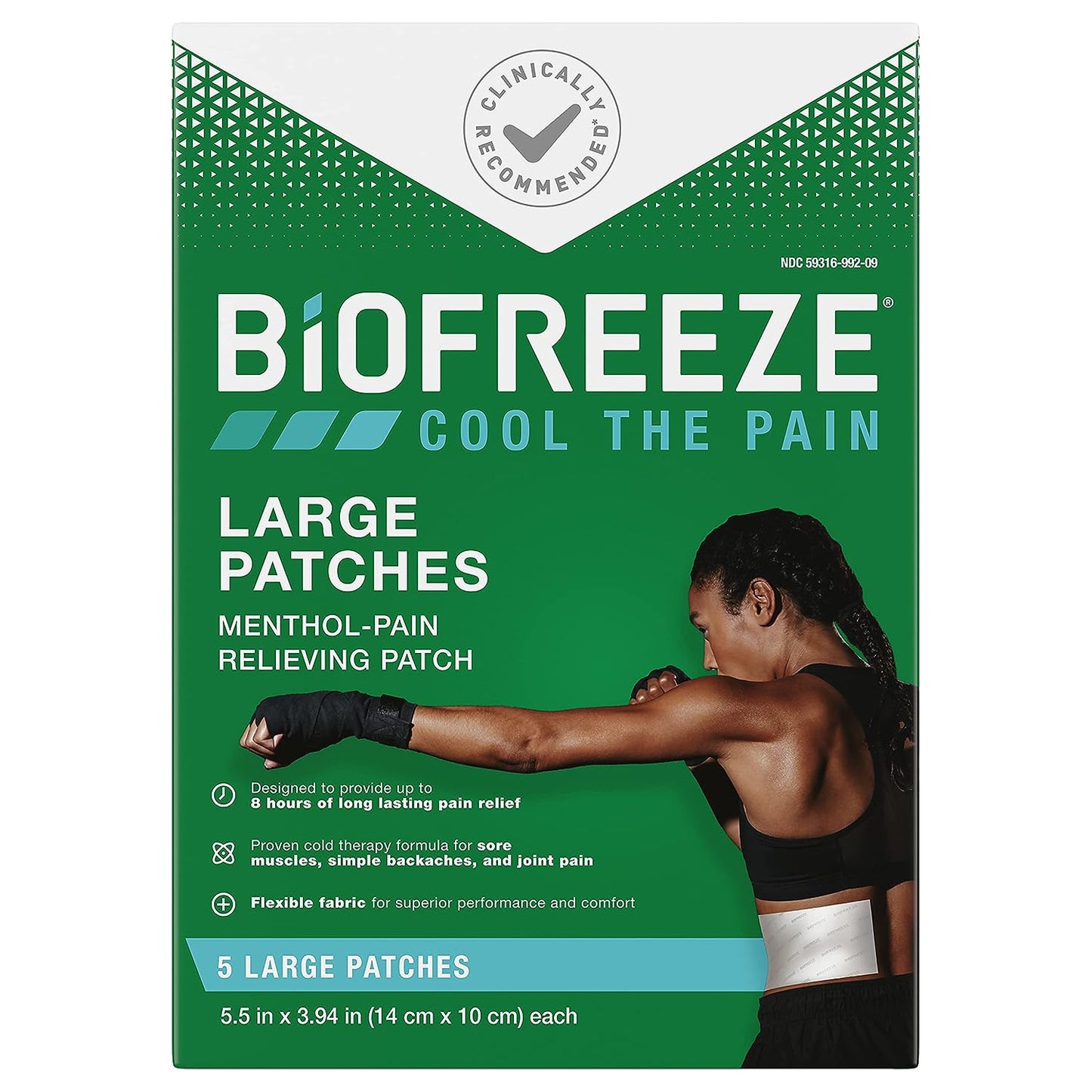 Biofreeze Patches  Menthol Pain Relieving Patches - 5 Large Patches Per Box