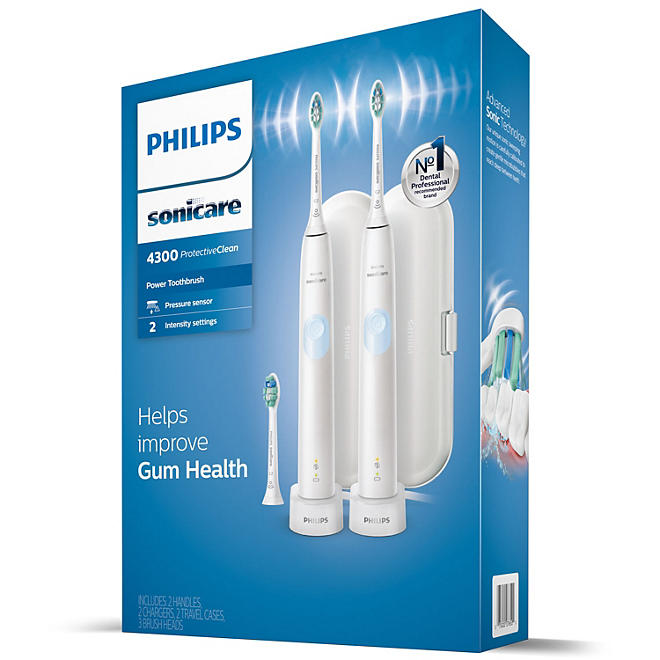 Philips Sonicare ProtectiveClean 4300 Rechargeable Toothbrush (2 pk.)