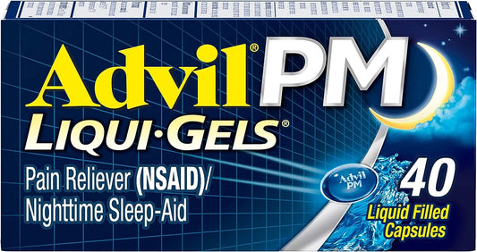 Advil PM Liqui-Gels Pain Headache Reliever 40 Liquid Filled Caps
