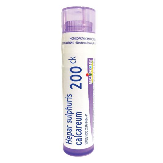 Boiron Hepar Sulphuris Calcareum 200CK, 80 Pellets, Homeopathic Medicine for Cough