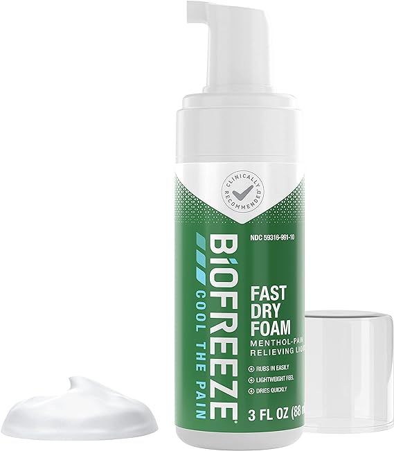 Biofreeze Menthol Pain Relieving Foam 3 FL OZ For Pain Relief