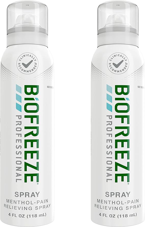 Biofreeze Professional Spray Menthol Pain Relieving Spray 4 FL OZ Colorless (Pack Of 2)