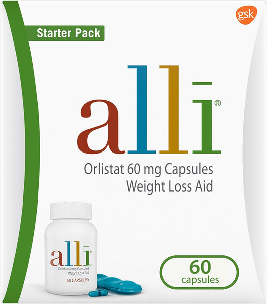 FDA APPROVED - alli Diet Weight Loss Supplement Orlistat Capsules 60 mg (60 capsules)