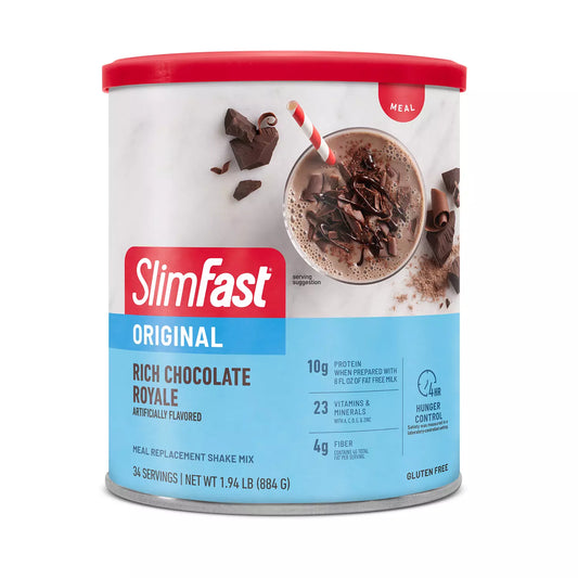 SlimFast Original 10g Protein Meal Replacement Shake Mix, Chocolate Royale 34 Servings, 31.18 oz.