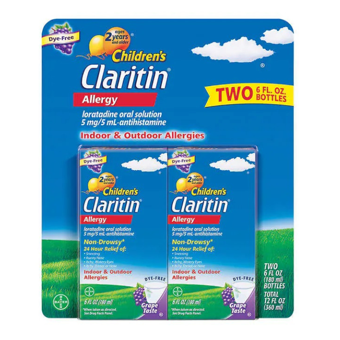 Children's Claritin 5 mg./5 mL. 24 Hour Non-Drowsy Grape Syrup, 12 fl oz
