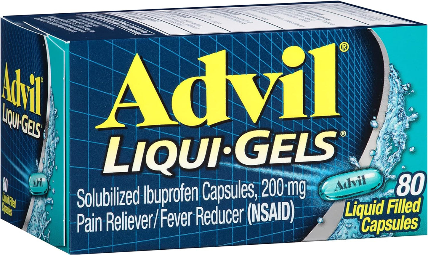 Advil Ibuprofen pain reliever 80 Liquid-Filled Gels