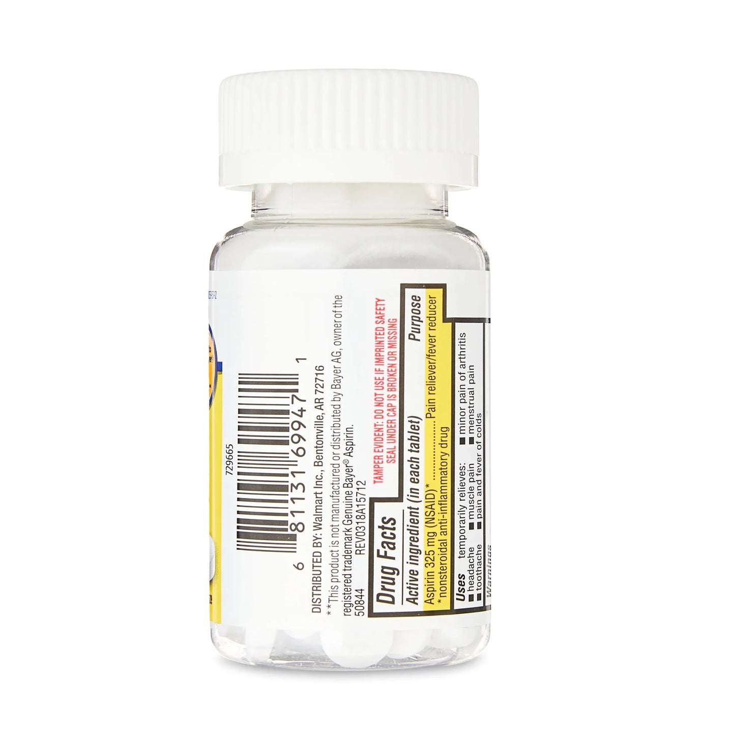4pk Equate Aspirin 325mg 100ct Pain Reliever Compare to Genuine Bayer Aspirin