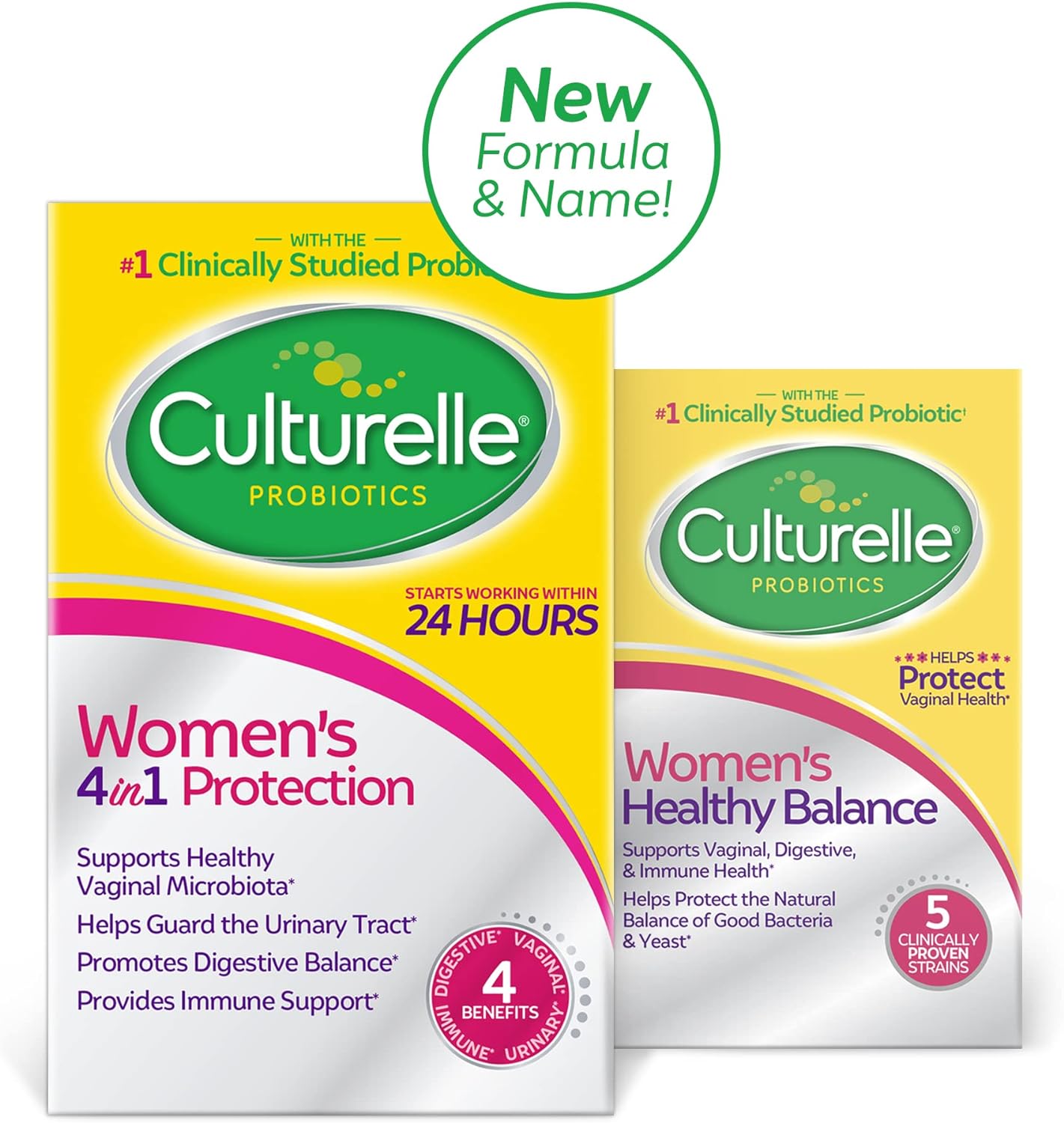 Culturelle Women’s 4-in-1 Daily Probiotic Supplements for Women 30 Count