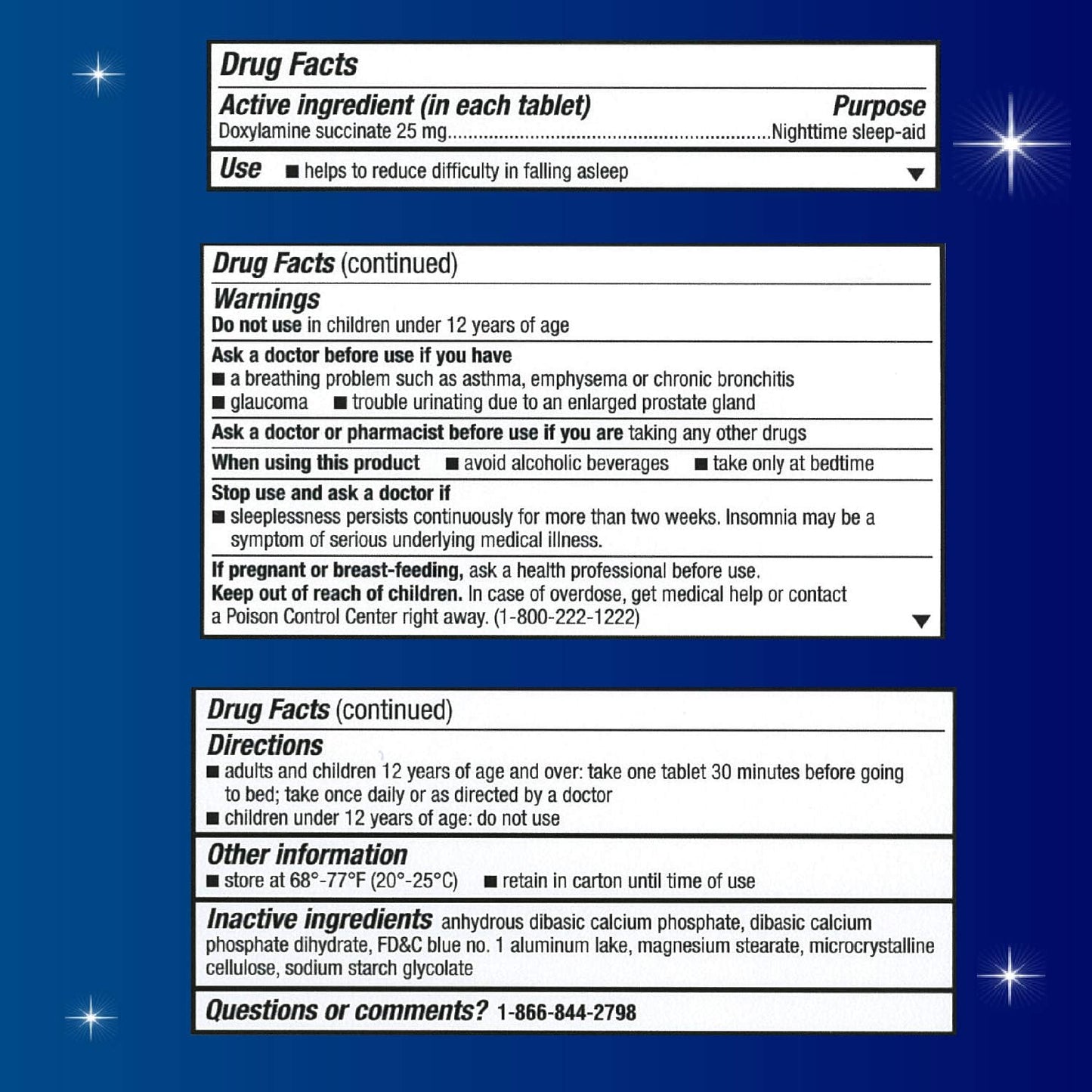 Unisom SleepTabs Nighttime Sleep-aid 48 Tablets 2 PACK