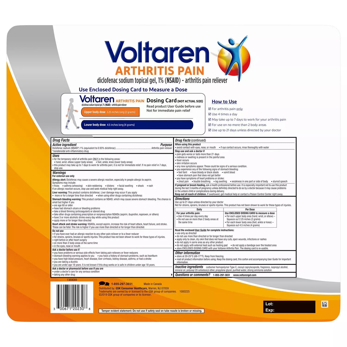 Voltaren Topical Arthritis Pain Relief Gel (5.3 oz. 2 pk., + 1.7 oz.)