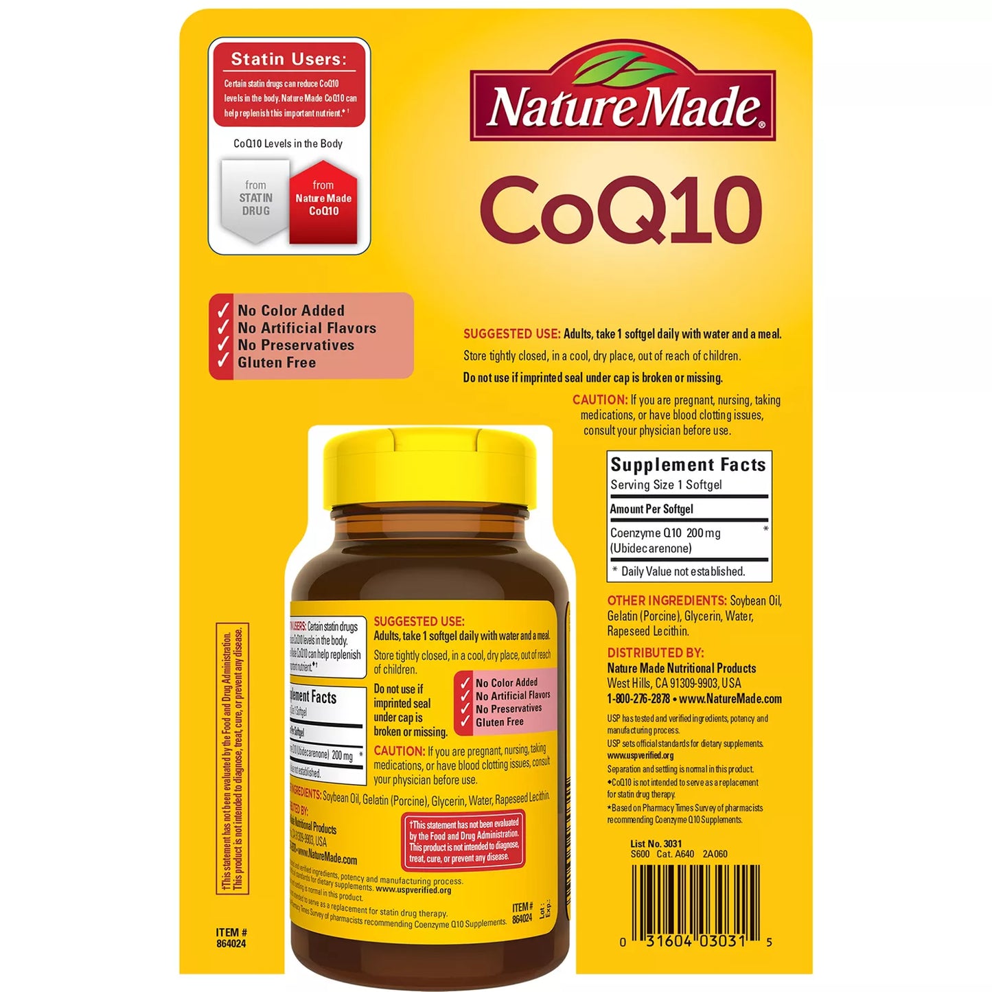 Nature Made CoQ10 200 mg. Softgels (140 ct.)