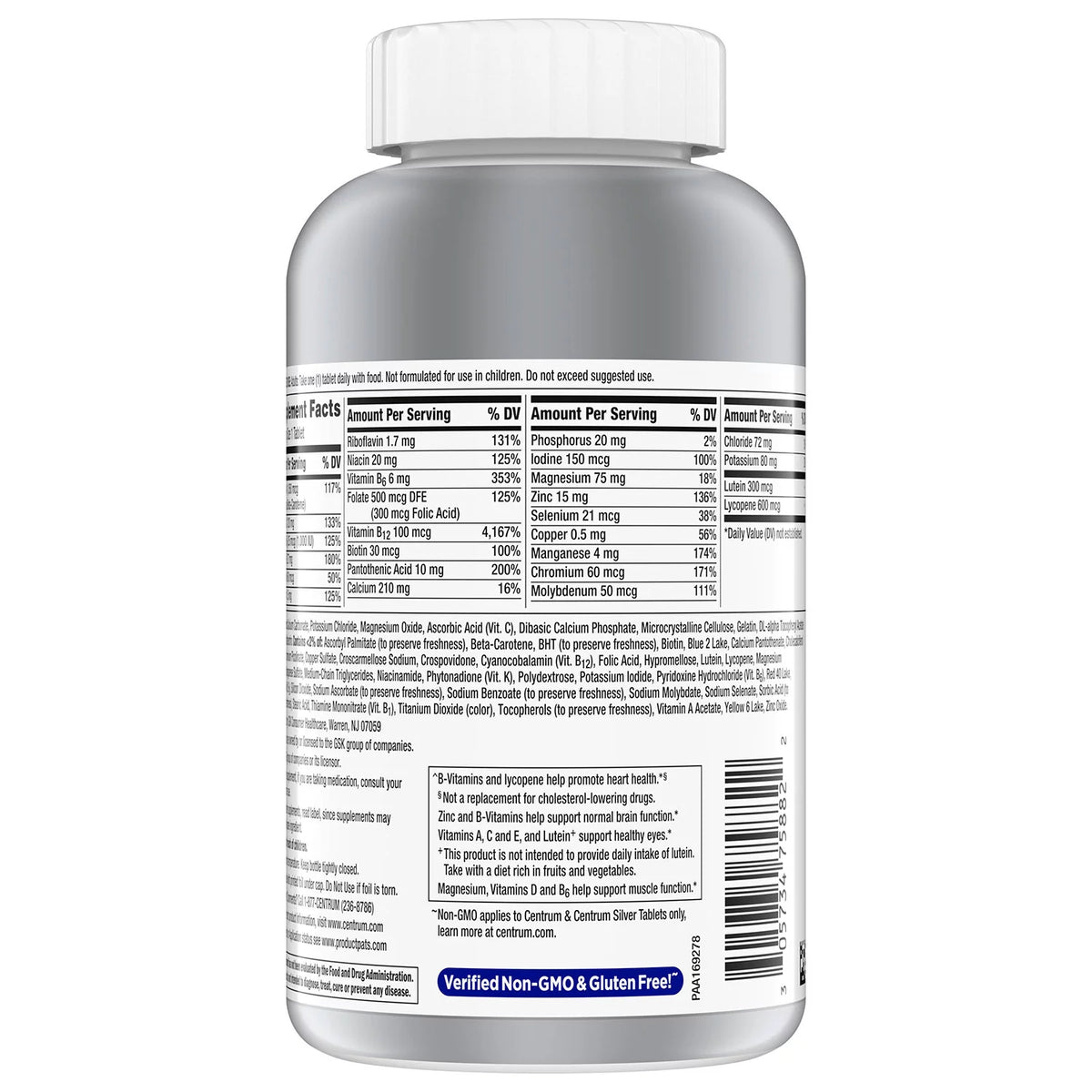 Centrum Age Centrum Silver Men Multivitamin Tablet, Age 50 and Older (275 ct ...