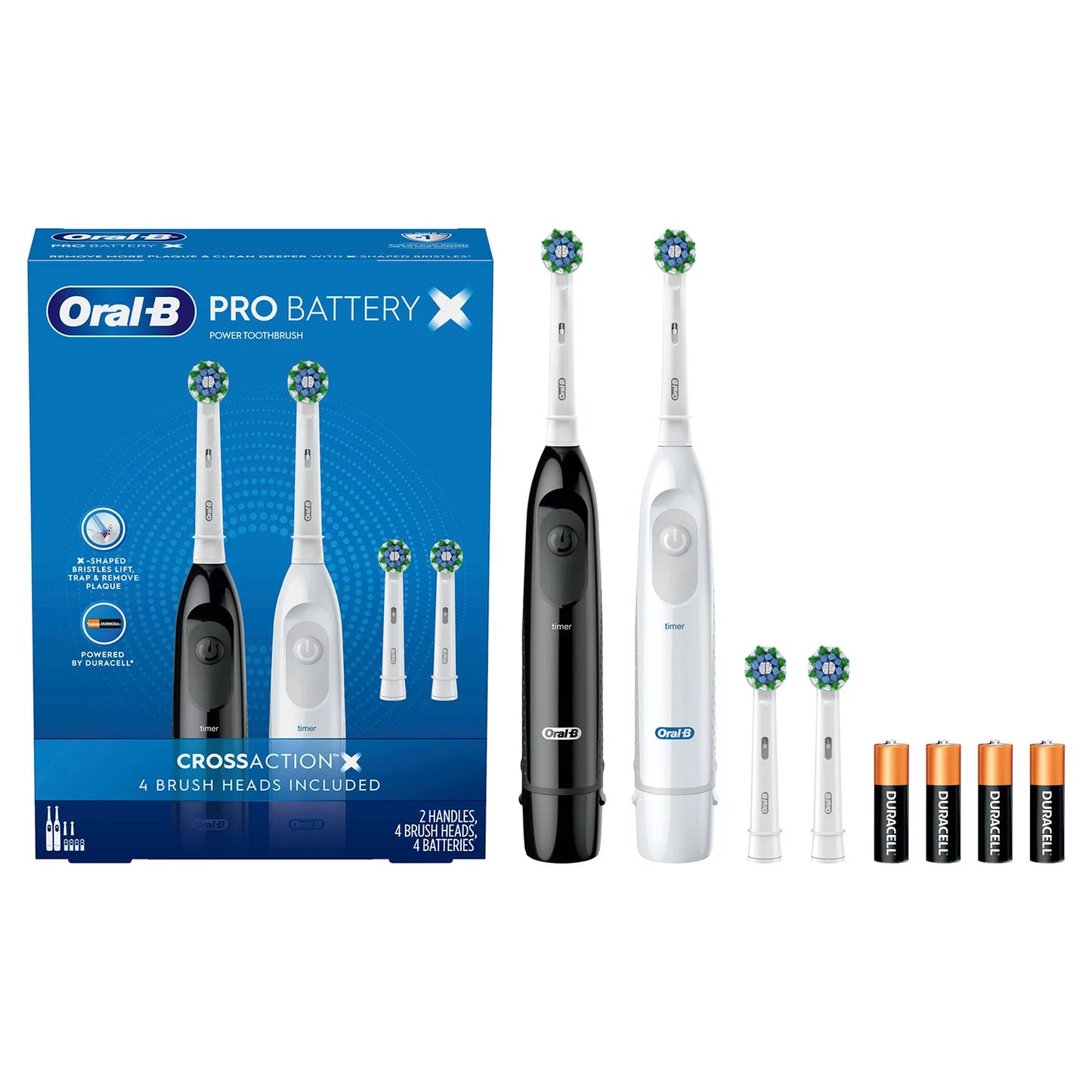 Oral-B Pro Advantage Battery-Powered Toothbrush (2 Handles + 4 Brush Heads)