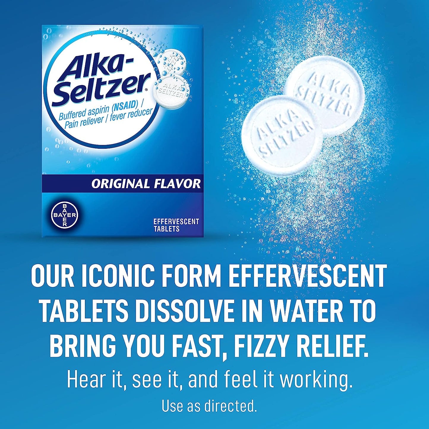 Alka-Seltzer Original Pain Relief Effervescent Tablets 72 Count