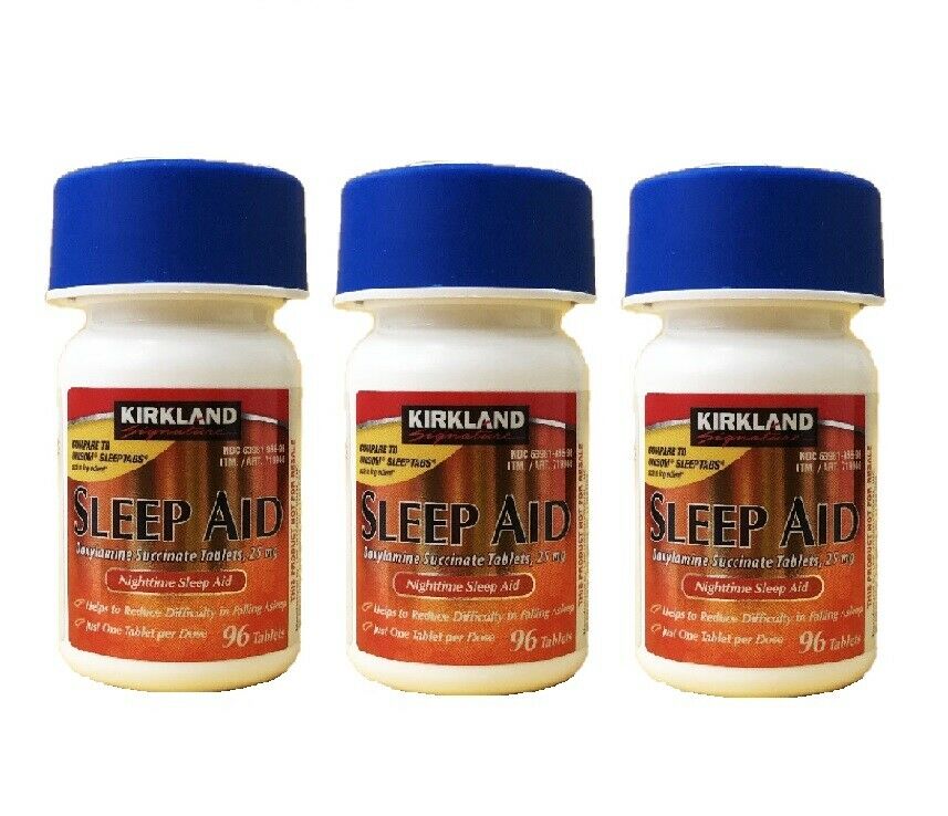 Kirkland Sleep Aid 3 Bottles (288 pills) Expire 01/2026 - IN STOCK & SHIP INTERNATIONALLY FROM U.S.