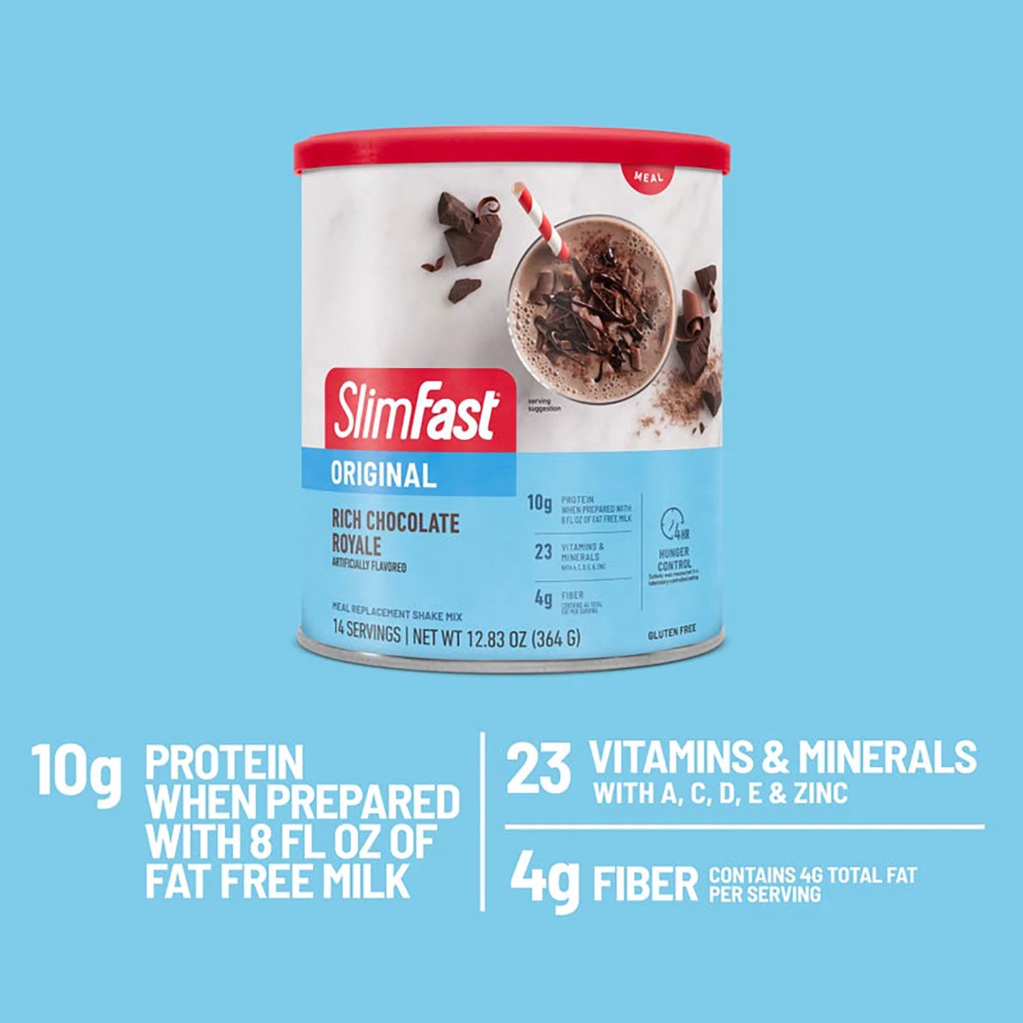 SlimFast Original 10g Protein Meal Replacement Shake Mix, Chocolate Royale 34 Servings, 31.18 oz.