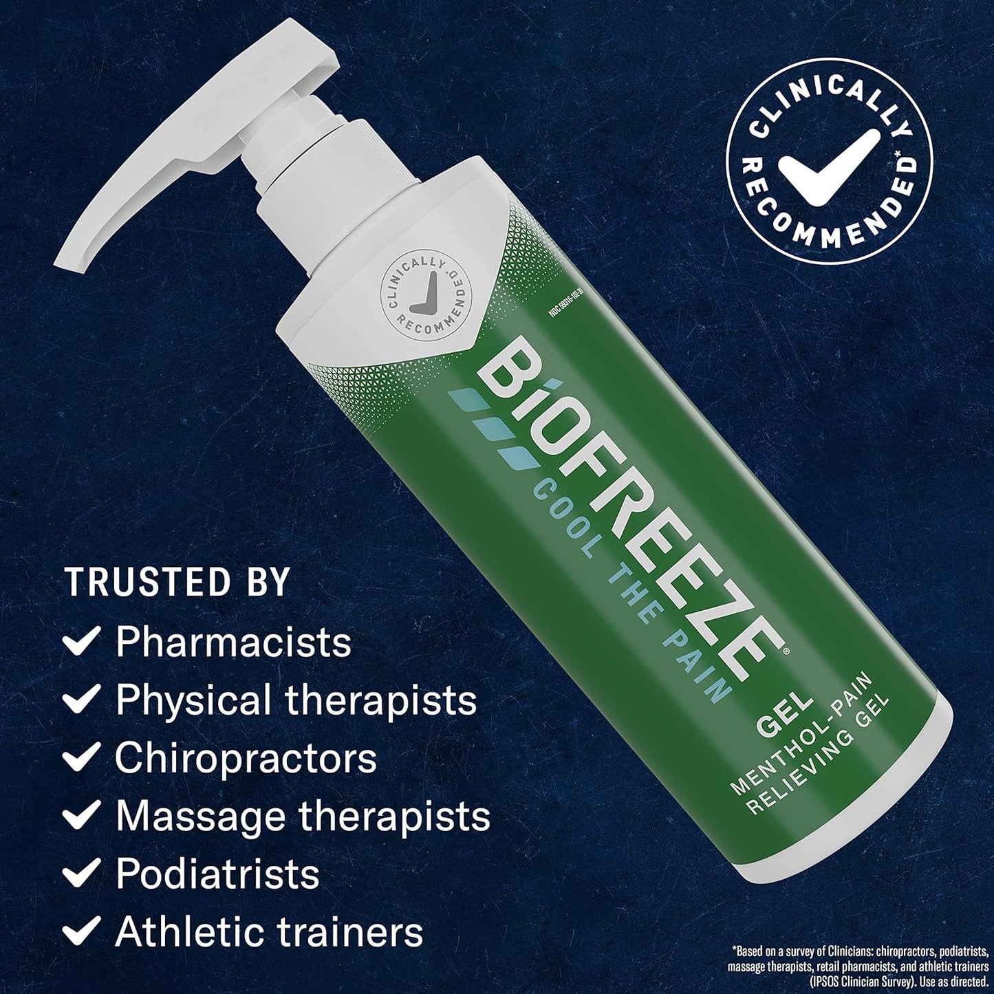 Biofreeze Pain Reliever Gel for Muscle, Joint, Arthritis, & Back Pain Bottle with Pump, Original Green Formula, 4% Menthol