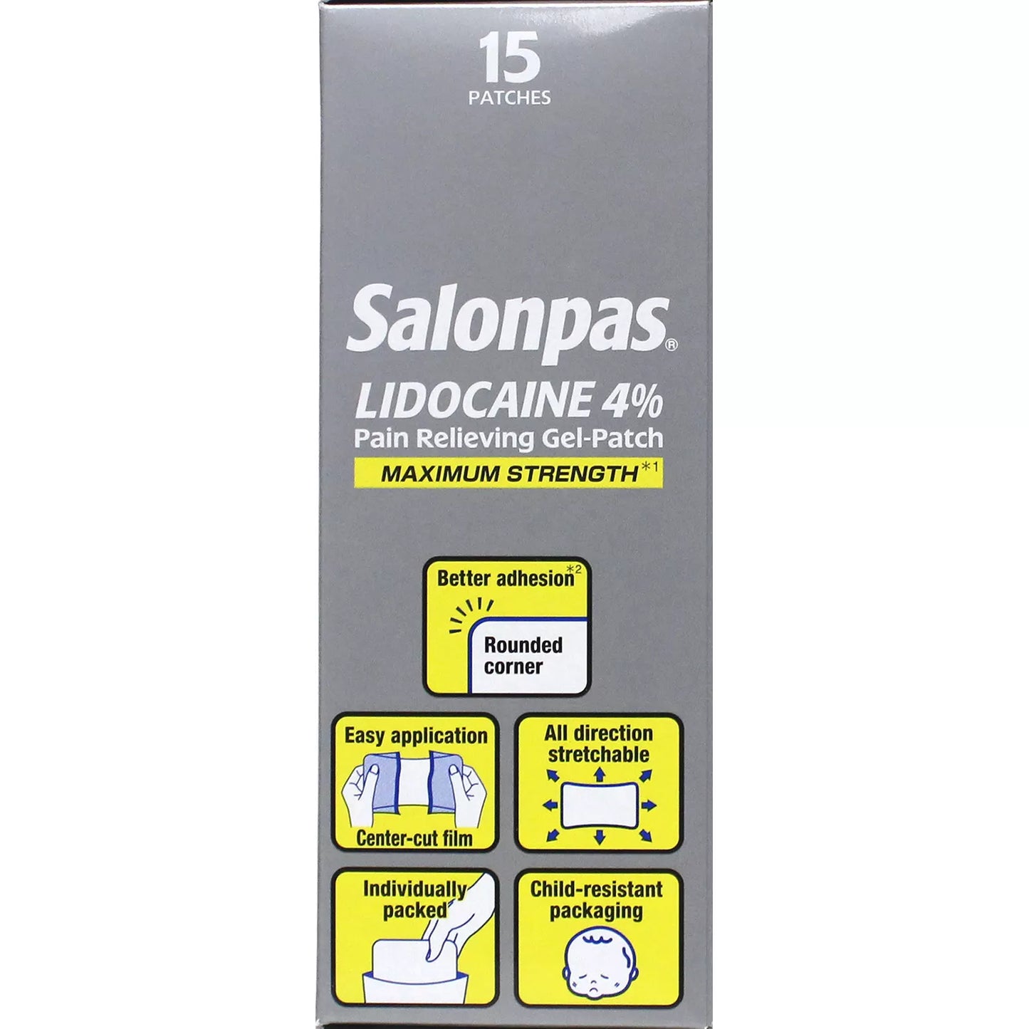 2 PACK Salonpas Lidocaine Gel-Patch (15 ct.)