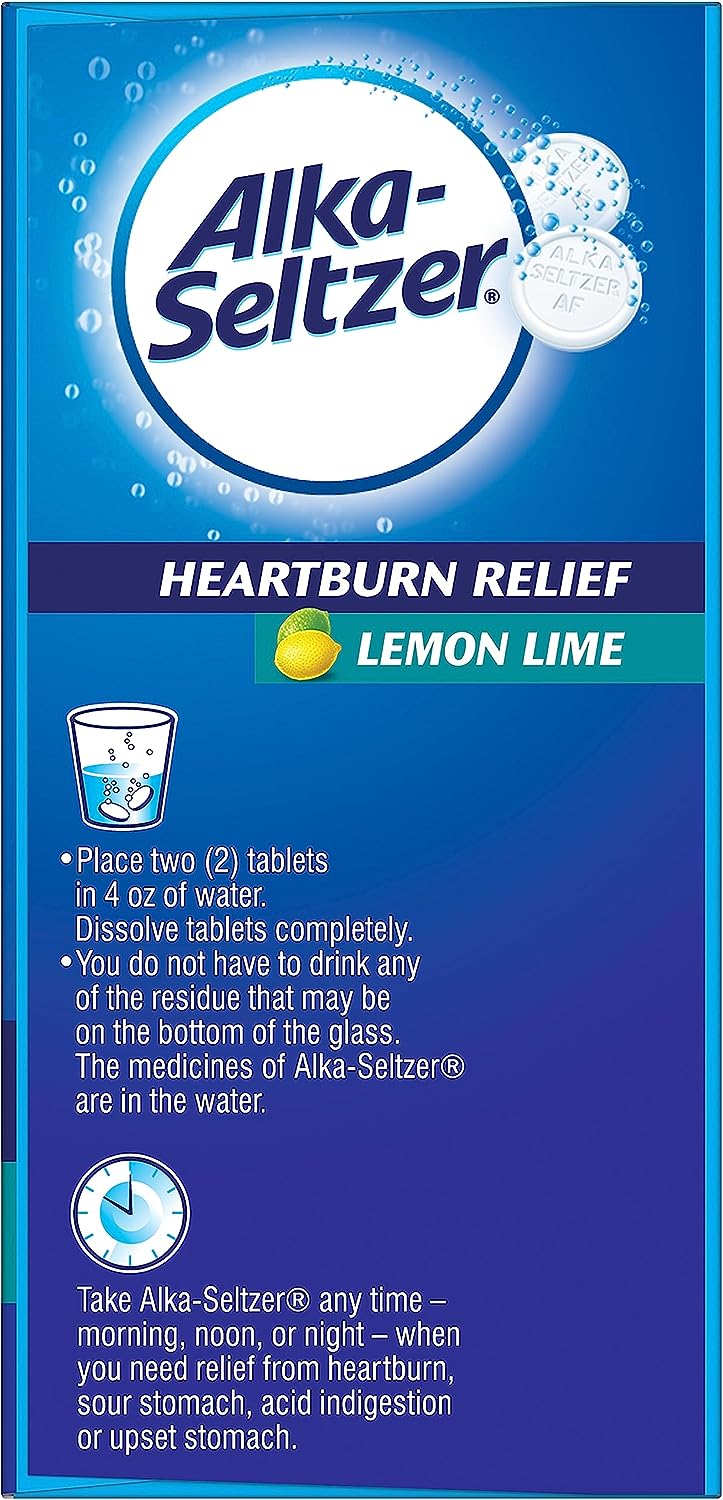 Alka-Seltzer Lemon Lime Heart Burn Relief 36 Count