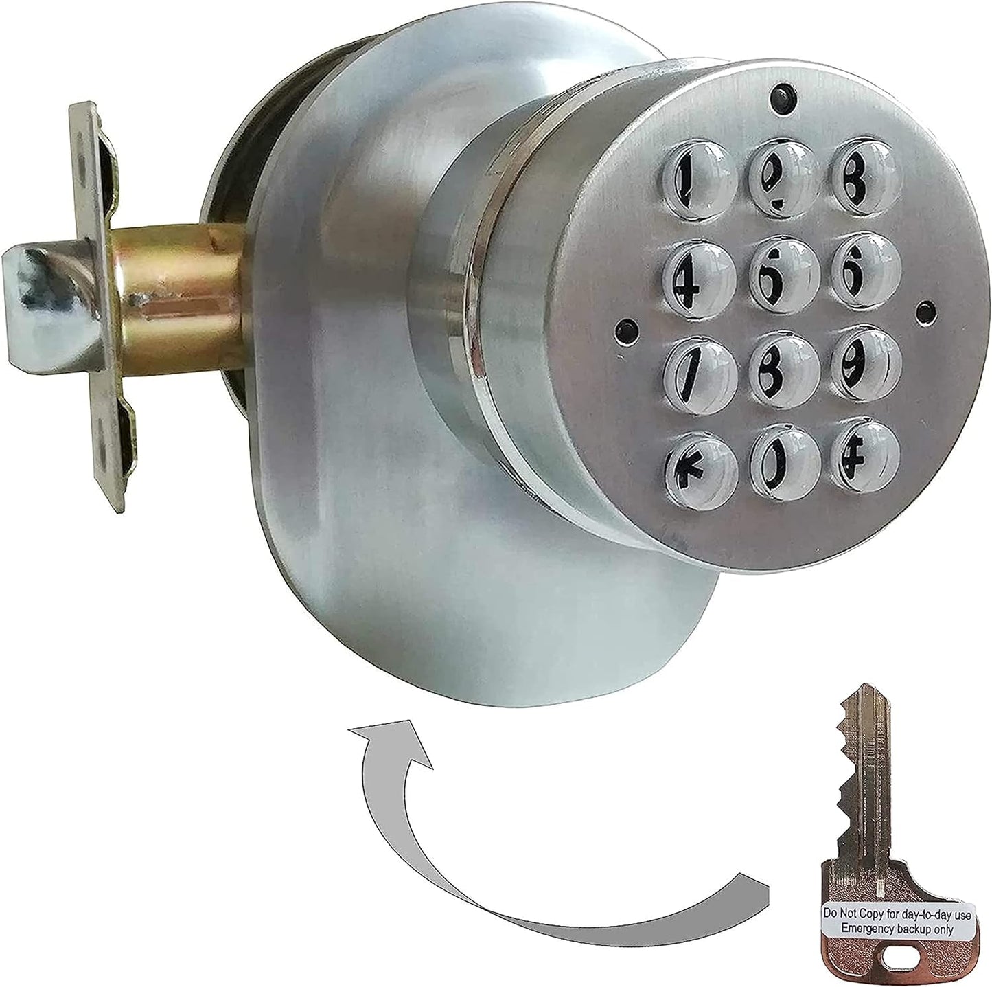 SoHoMiLL Electronic Keypad Door Knob and Lock Set with Backup Mechanical Key