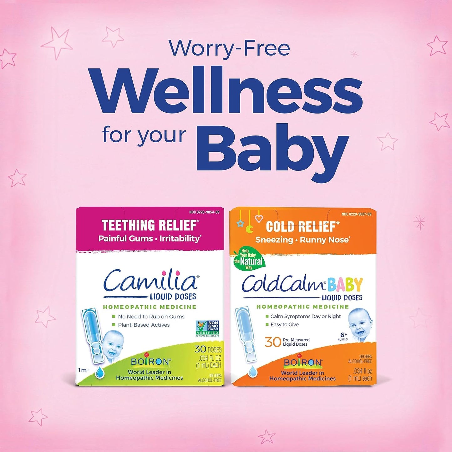 Boiron Camilia Teething Drops for Daytime and Nighttime Relief of Painful or Swollen Gums and Irritability in Babies - 30 Count