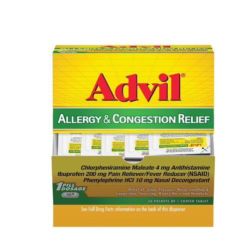 Advil Allergy and Congestion Relief Tablets  50 Coated Tablets