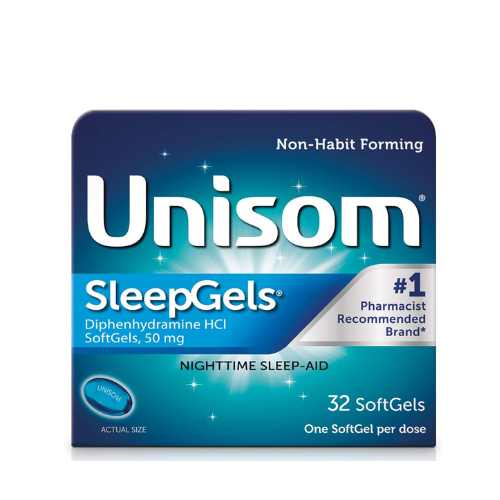 Unisom SleepGels, Nighttime Sleep-aid, Diphenhydramine HCI 50 mg, 32 SoftGels