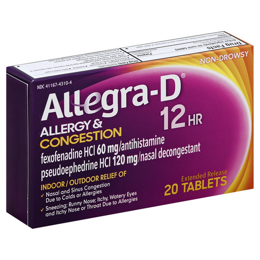 Allegra-D Allergy & Congestion 12 Hour (20 Tablets)