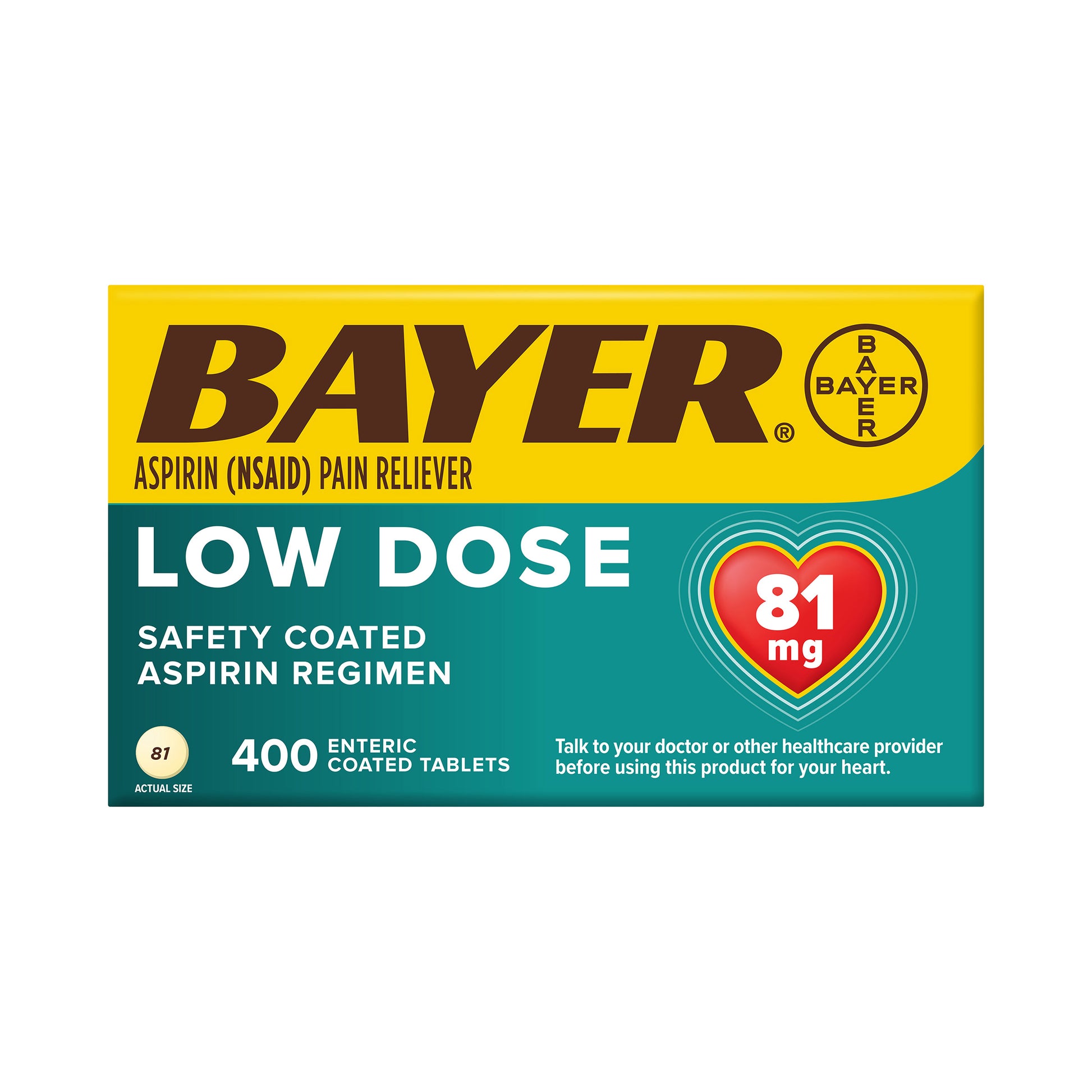 Aspirin Regimen Low Dose 81 Mg., 400 Enteric Coated Tablets